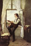 Otto Scholderer Der Geiger am Fenster oil painting